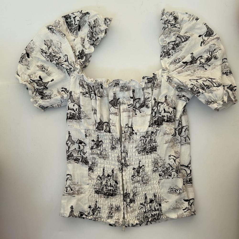 Reformation Horse top worn 1x Like New Sz 4 / Small - Picture 3 of 3